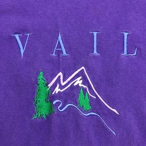 Vintage Men’s “VAIL” Embroidered Purple Shirt